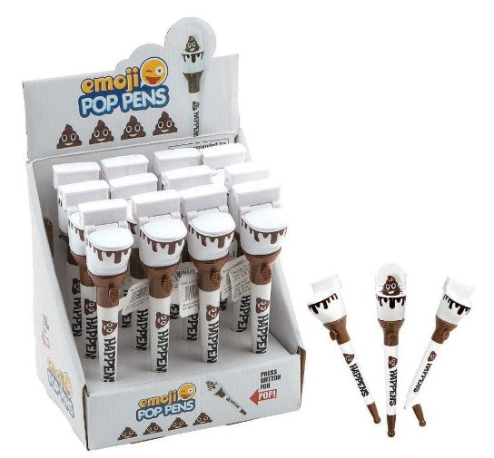 novelty pen, funny poop happens pen with toilet seat