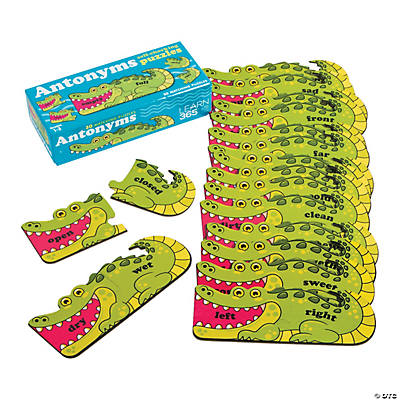 antonym self-checking puzzle set, fun and educational learning game.