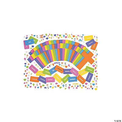 religious easter arts and craft activity. coloured cross with stand with decorative stickers- bulk supply