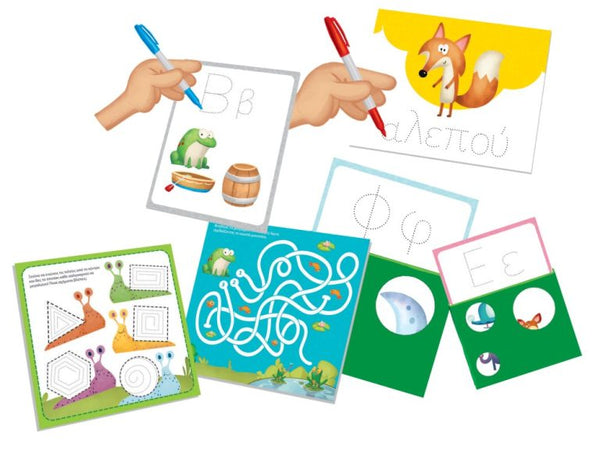 Greek Alphabet and Words Write-Erase Cards